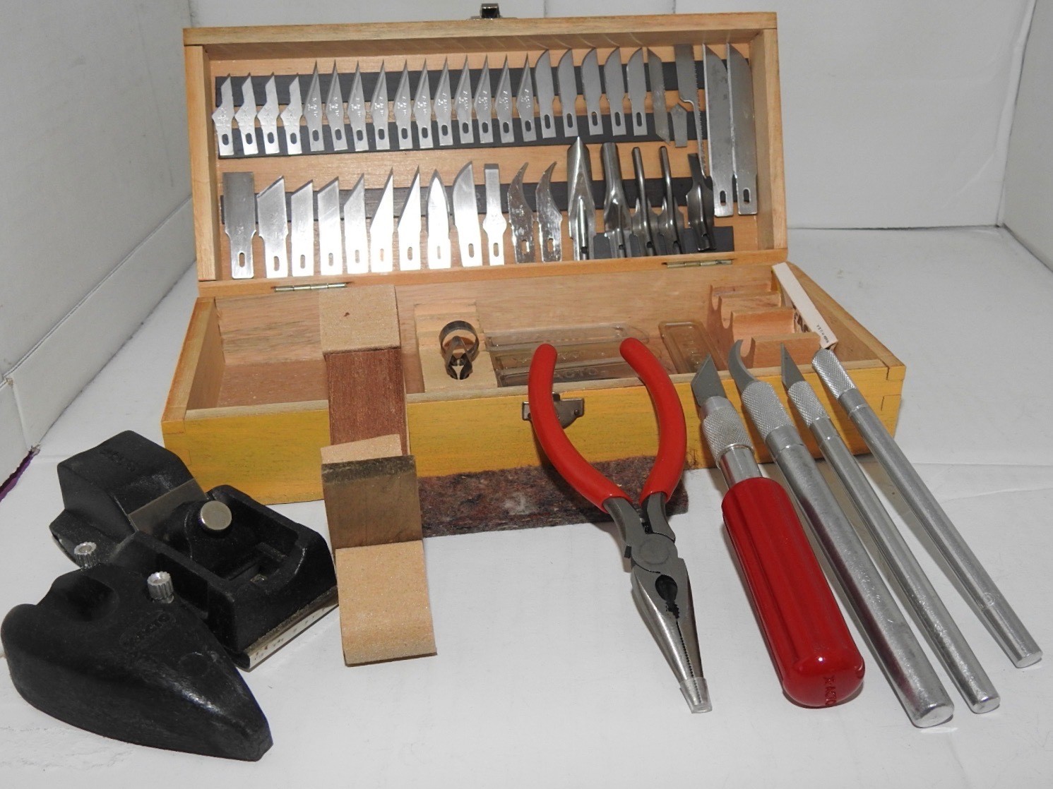 🎄🇺🇸XMAS SPECIAL $ALE-CUSTOMIZED VINTAGE X-ACTO #86 KIT 1970s +PLIERS+BONUS 🎄 gallery