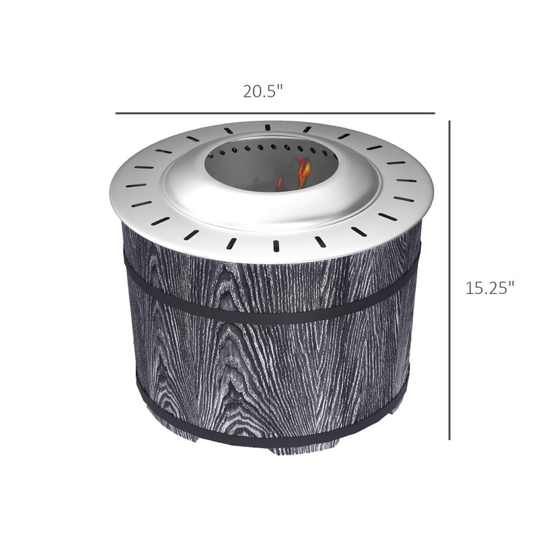 Smokeless Fire Pit with Mat 20" Firepit Magnesium Oxide Black gallery