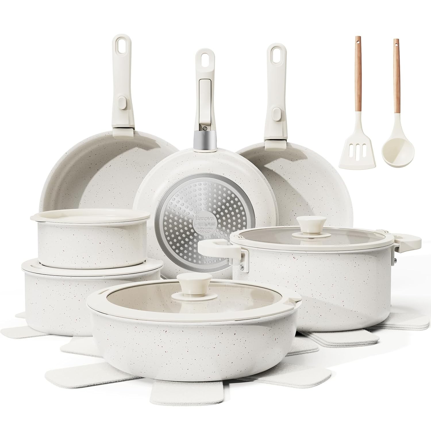 22-Piece Non Stick Pots and Pans Set with Removable Handles Ceramic Cookware gallery
