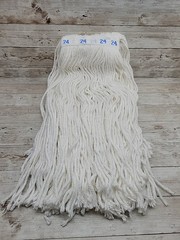 Mop Head Replacement Cotton Blend 24 oz *Lot of 5* Straight End wet Mop Head