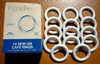 (28) Vintage Kirsch White Cafe Rings 1" Sew-In Cafe Curtain Rings for 9/16" Rods gallery