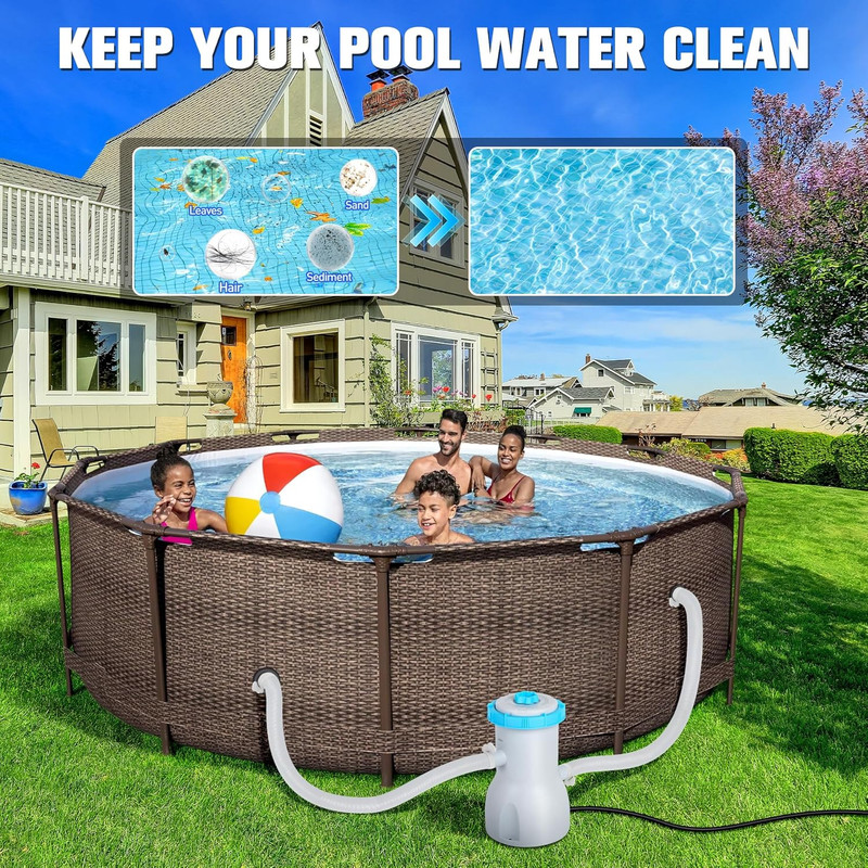 800 GPH above Ground Pool Filter Pump, Energy-Saving Pool Cartridge Filter Pump gallery