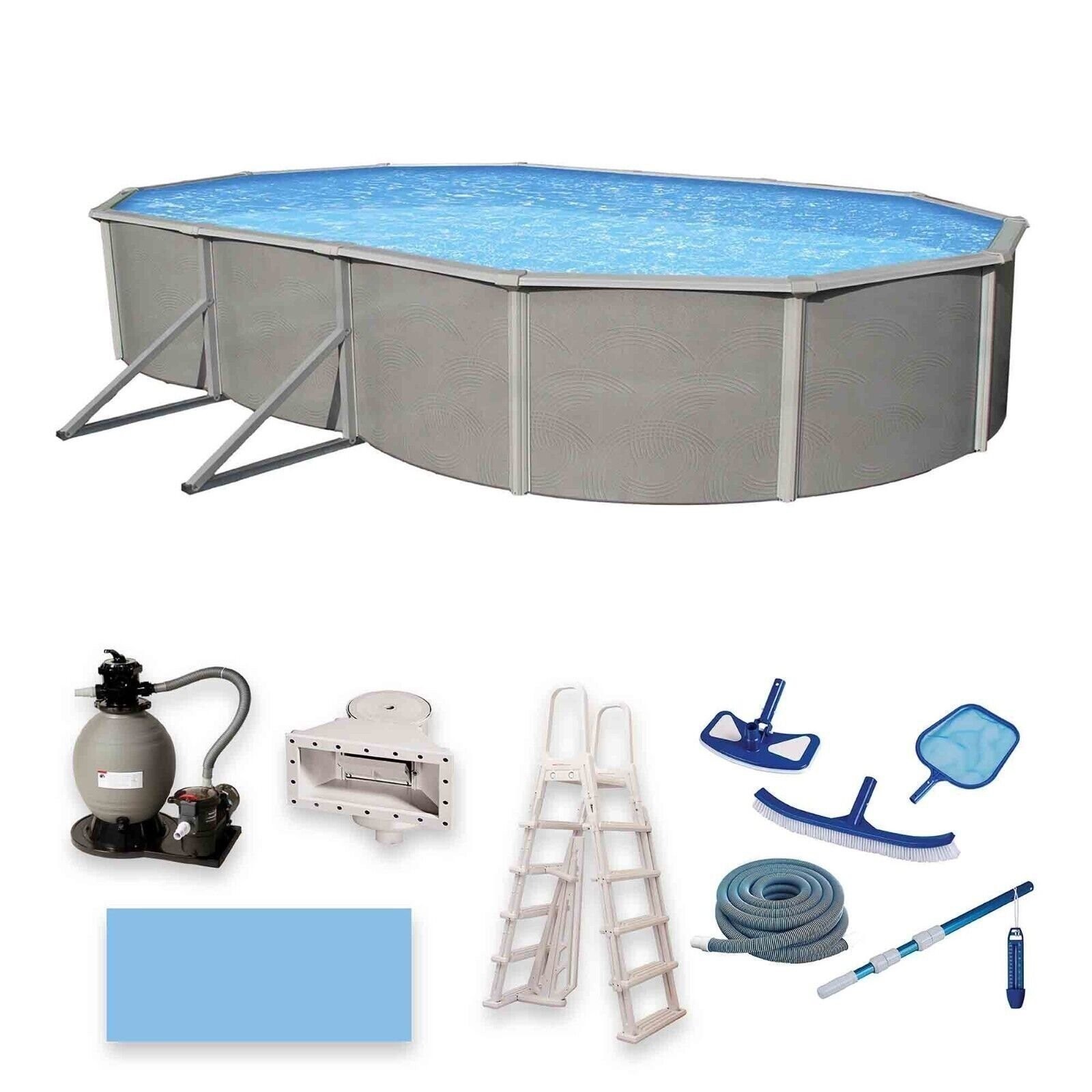 Blue Wave Belize Round & Oval Above Ground Swimming Pool Package Kit gallery