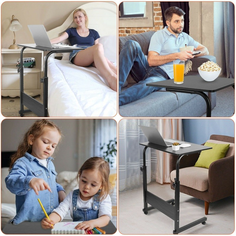 Rolling Small Spaces Computer Desk Corner Laptop Work Desk Office Laptop Table gallery