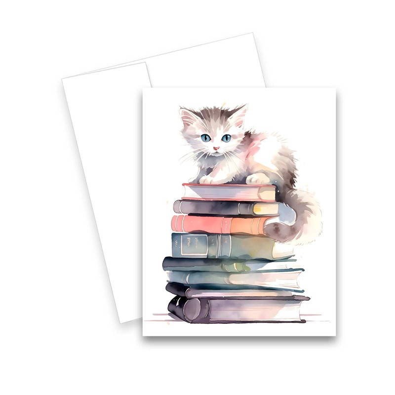 12 Assorted All Occasion Notecards with Envelopes - CUTE KITTEN ( 2 of Each ) gallery