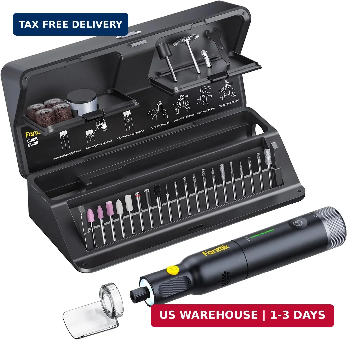 Fanttik F2 Pro Kit Cordless Rotary Tool Kit, Strong Motor, 5 Variable Speed, 250 gallery
