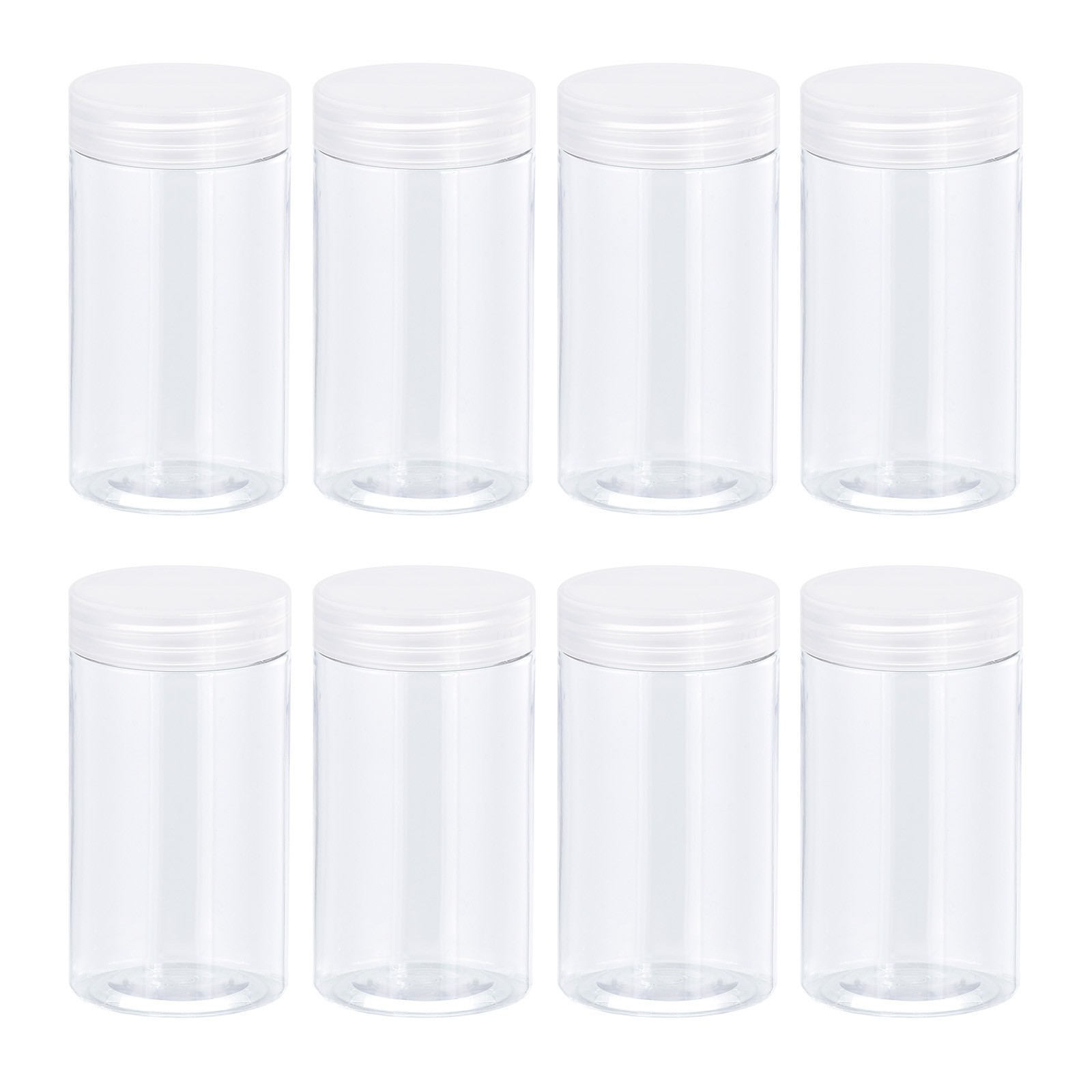 5oz/ 150ml Round Plastic Jars with Transparent Screw Top Lid for Storage 8Pcs gallery