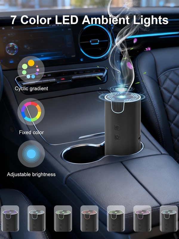 100ML Portable Essential Oil Diffuser, USB Rechargeable, Cordless with 7 LED Lig gallery