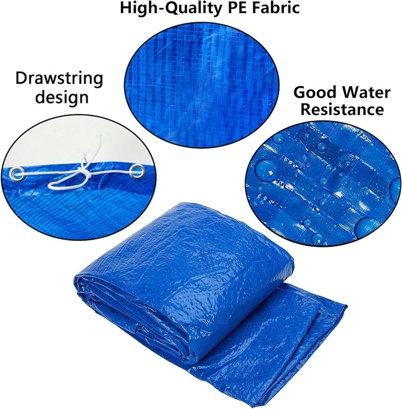 10 Ft Round Pool Cover with Drawstring - Easy Install Solar Heating Blanket gallery