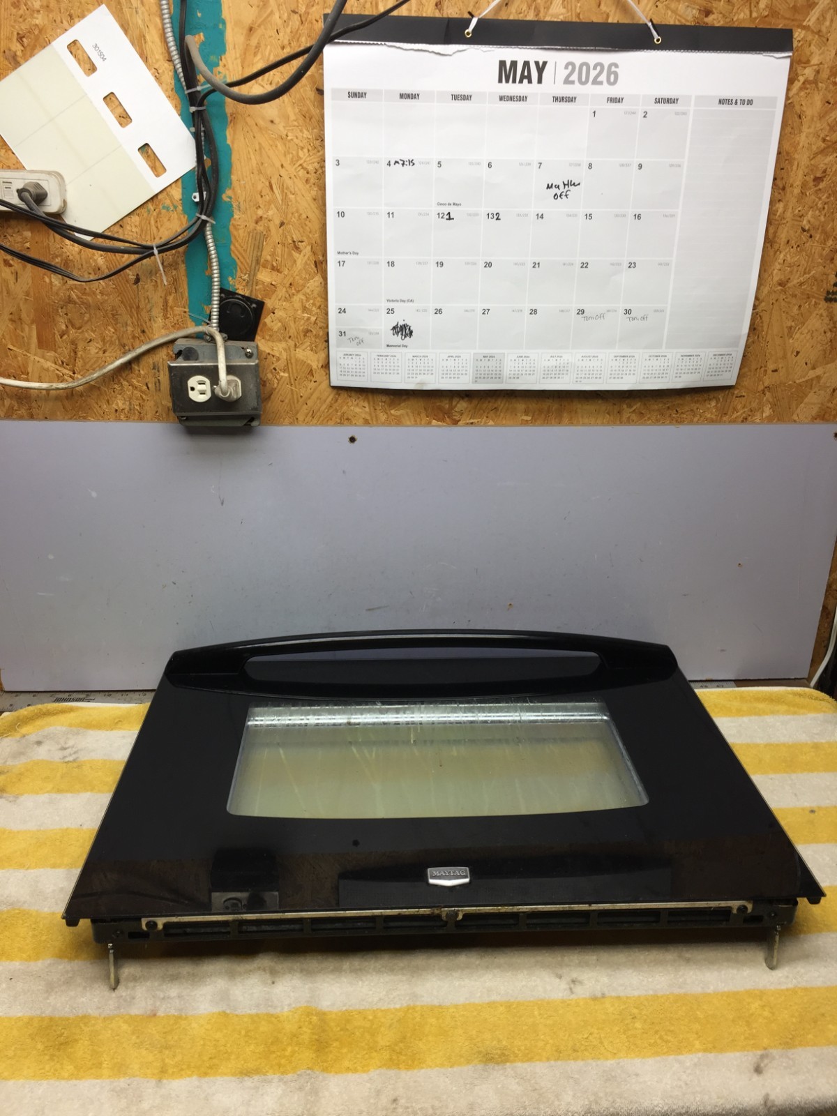 MAYTAG RANGE LOWER DOOR W10346116 complete door from MGT8775XB00 gallery