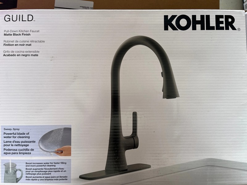 Kohler Guild R33912-BL-AA Pull Down Kitchen Faucet Matte Black OEM Hardware Sets gallery