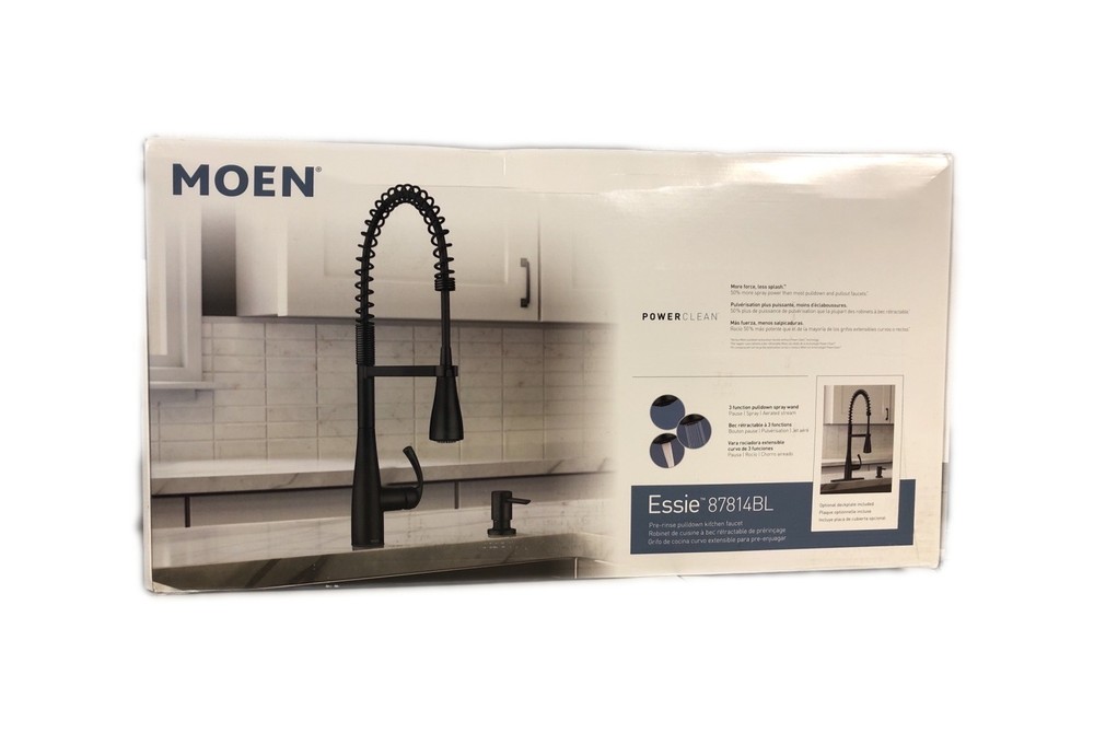 MOEN Essie Single-Handle Pulldown Kitchen Faucet Matte Black 87814BL