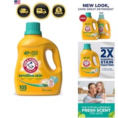 Sensitive Skin Liquid Laundry Detergent, Fresh Scent, 105 fl oz, 105 Loads