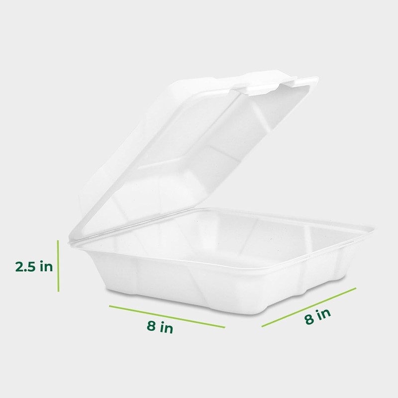 Freshware Clamshell Food Containers with Lids [8x8 200-Pack] Disposable To Go Co gallery