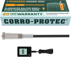 Corro-Protec Powered Anode Rod for Water Heater, 20-Year Warranty, Eliminates Ro
