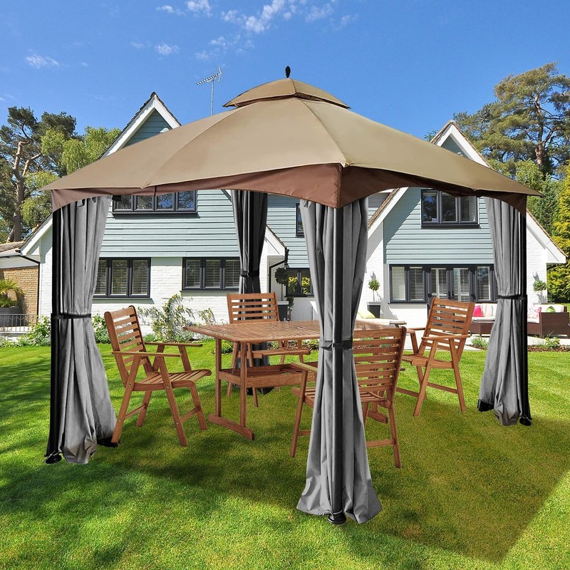 Gazebo Universal Replacement Privacy Curtain – Hugline 10' x 12' Gazebo Side ... gallery