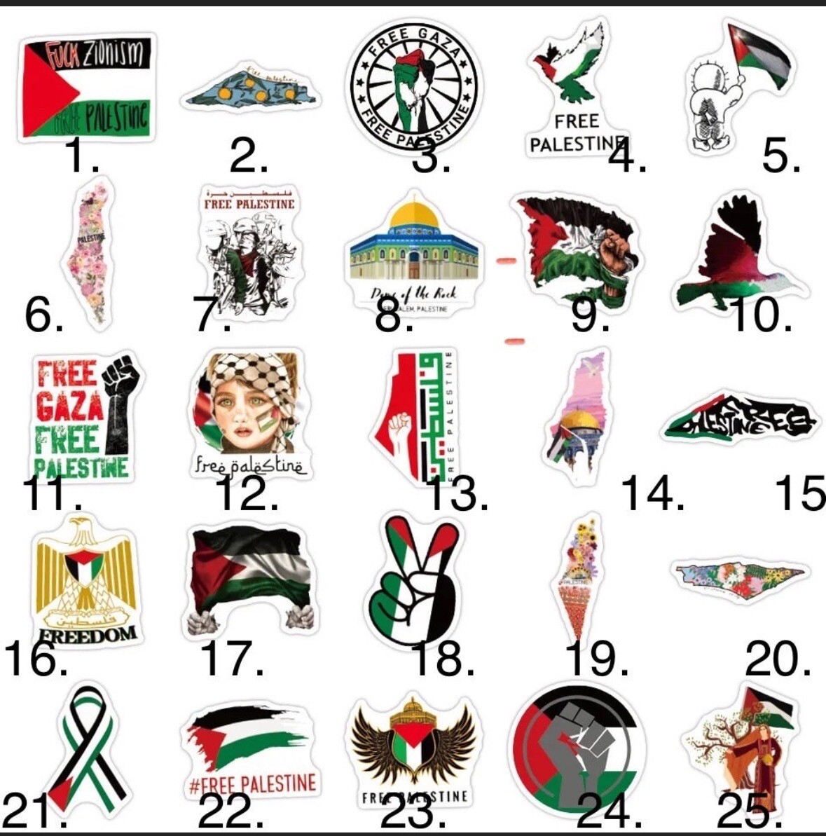 Assorted Palestine Stickers | Free Palestine | Save Gaza | Free Palestine stickr gallery