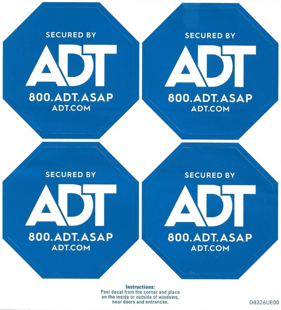 4 Count A D T Security Alarm System Window Stickers/Decals gallery