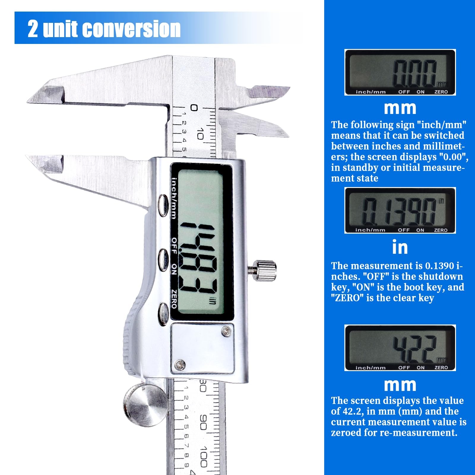 HeavyDuty Stainless Steel Digital Caliper 6 Inch 150mm LCD for Precision Measur gallery