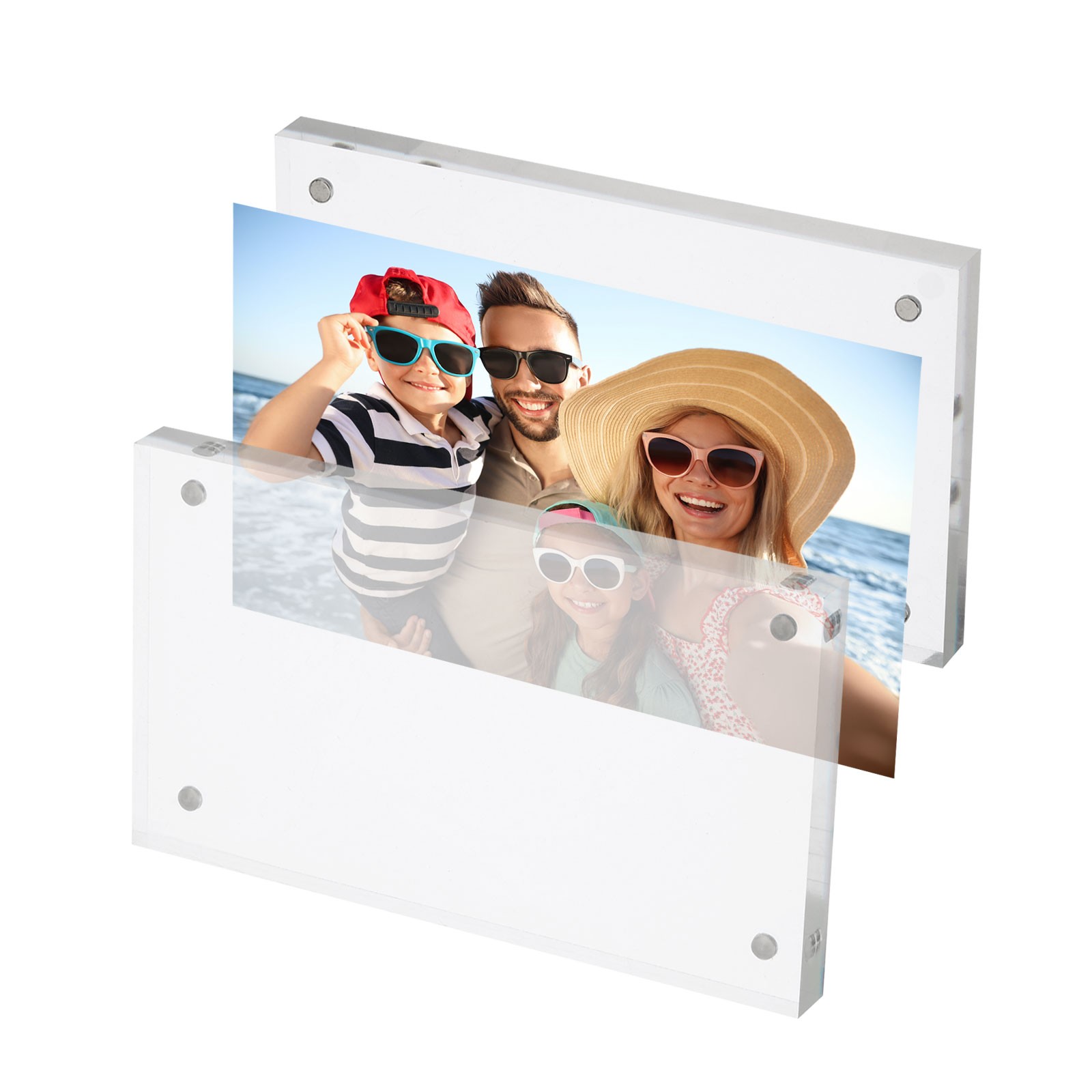 3.2" x 4.7" x 0.8" Acrylic Picture Frame Magnetic Photo Frames Display Clear gallery