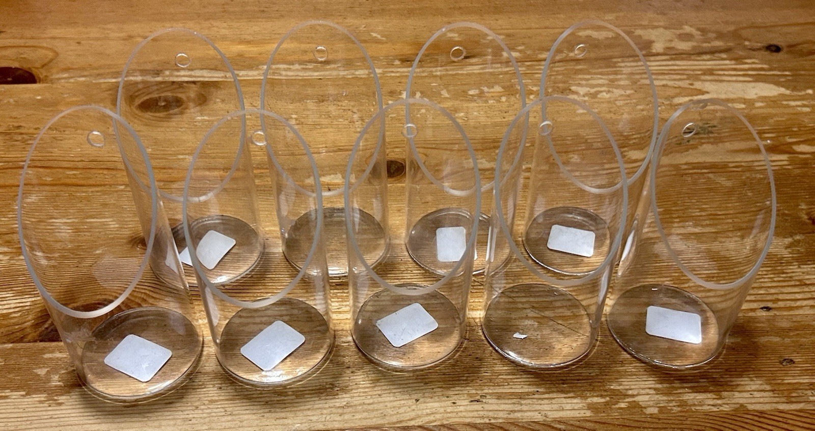 Cb2 Tea Light Holder Wall Mount Clear Glass Modern Candle Cup Set Of 9 SEE PICS gallery