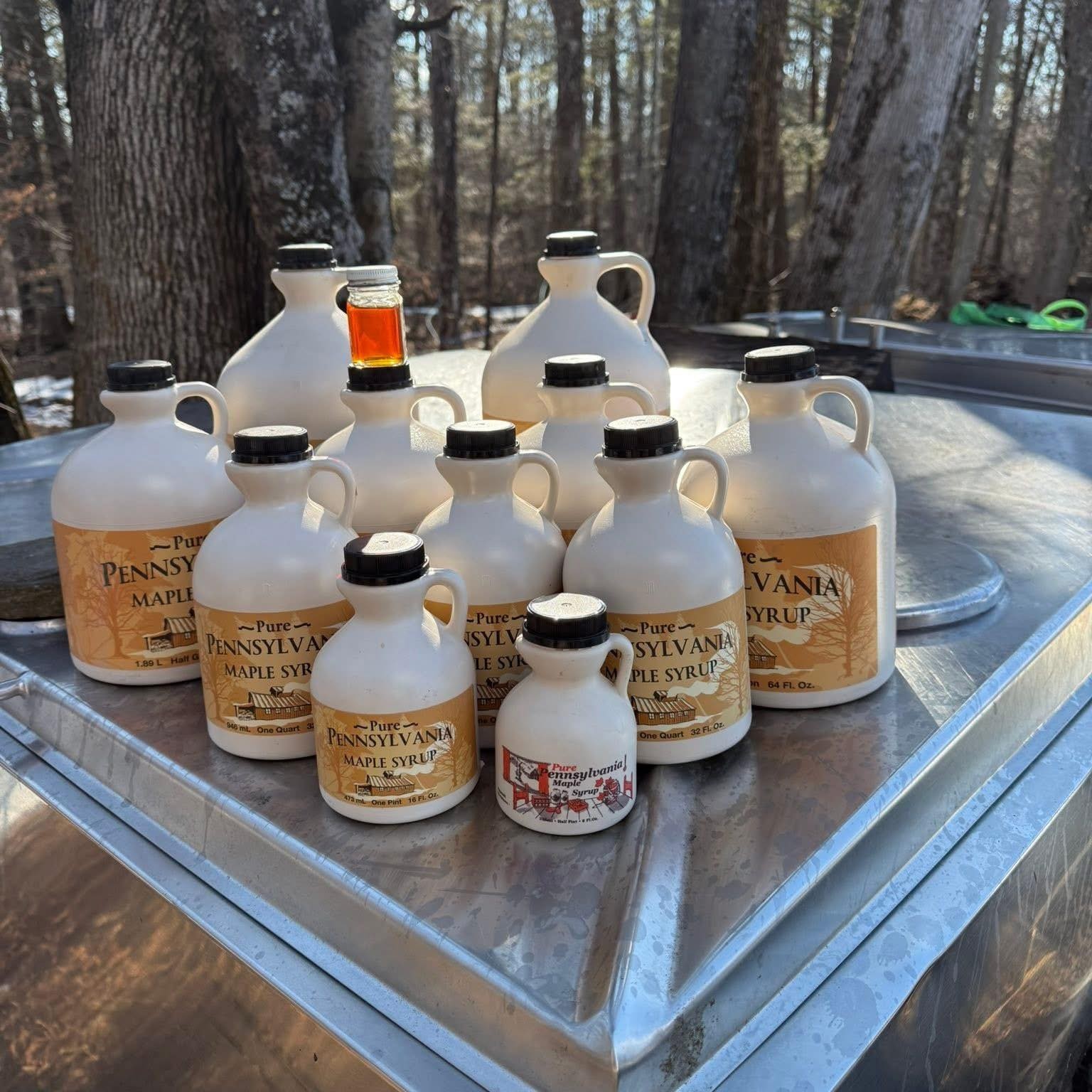 Pure Maple Syrup Grade A Golden, Amber, & Dark Robust PA Harris Homestead Maples gallery
