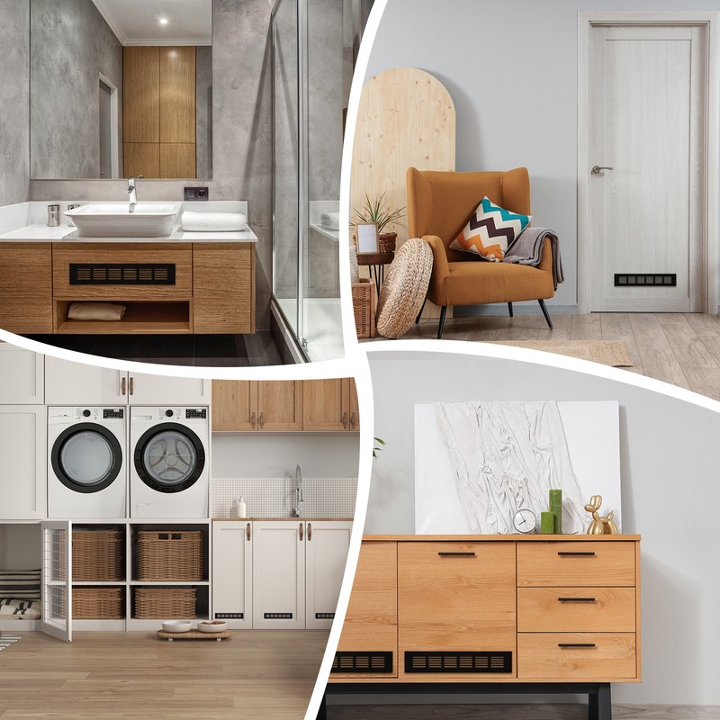 2pcs Rectangle Ventilation Grille Aluminum Alloy Mesh Air Vent Cover, 200x60mm gallery