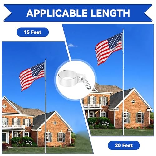 Bottom Flag Harness, Flag Pole Rings for 15 & 20 ft Ground Set Telescoping gallery