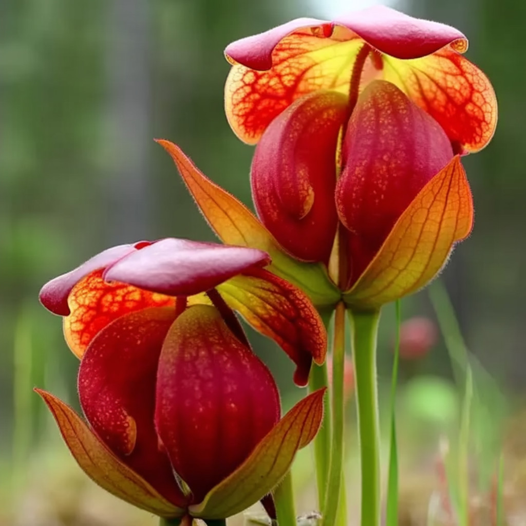 Purple Pitcher Plant Seeds – 30 Sarracenia purpurea | Carnivorous & Unique Bloom gallery