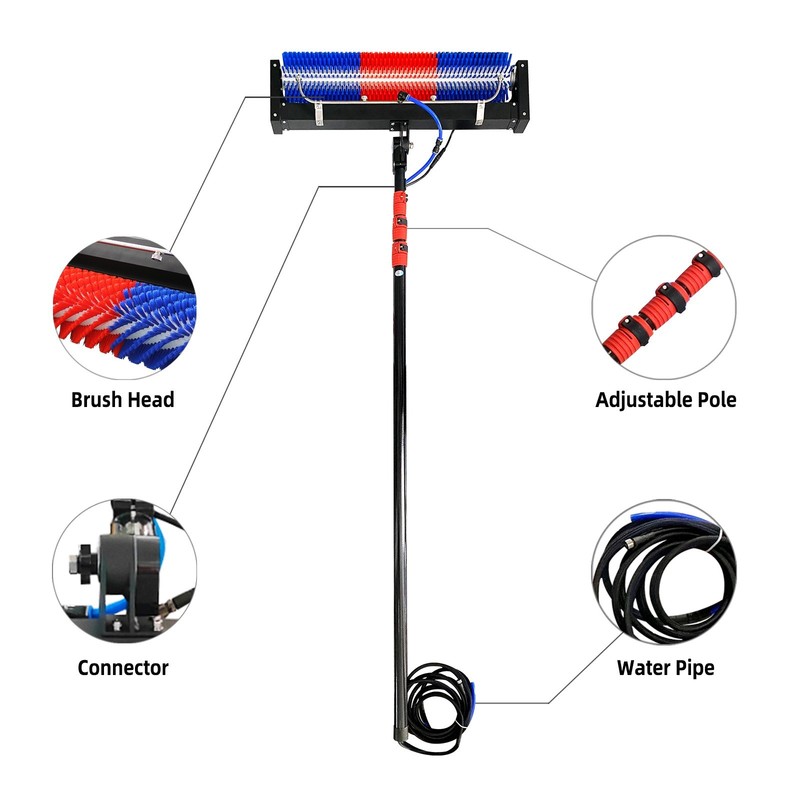 Professional Solar Panel Cleaning Brush,400RPM,Water-Fed System,AC/DC Power gallery