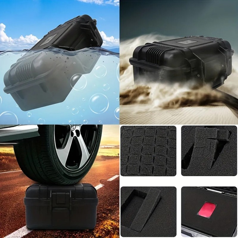 6 Sizes Black Hard Shell PP Toolbox Shockproof Portable Tool Storage Case gallery