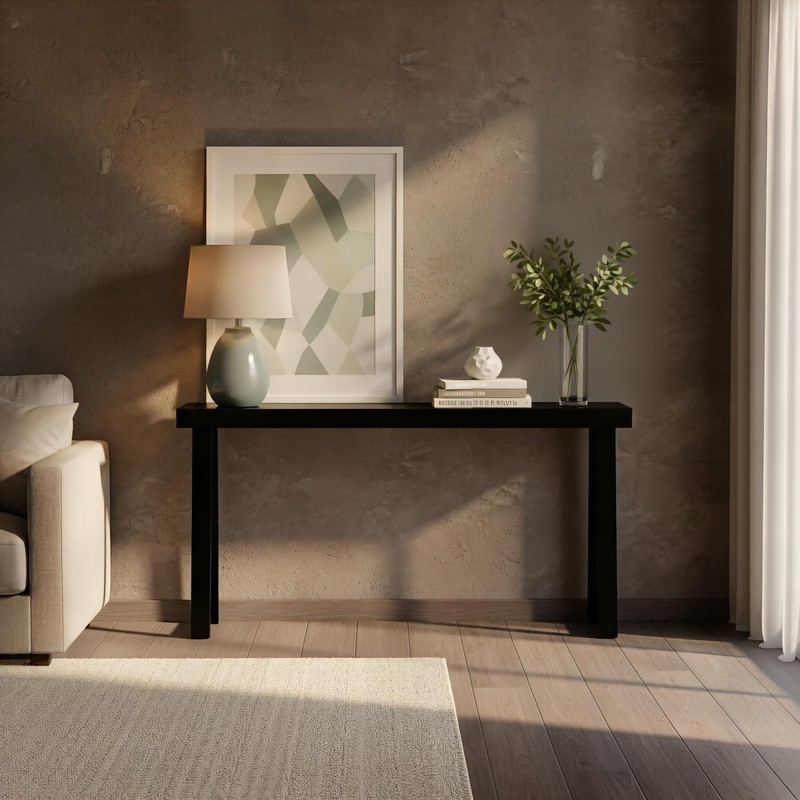 Modern Solid Wood Console Table, 66 Inch, Sofa Table, Narrow Entryway Table for gallery