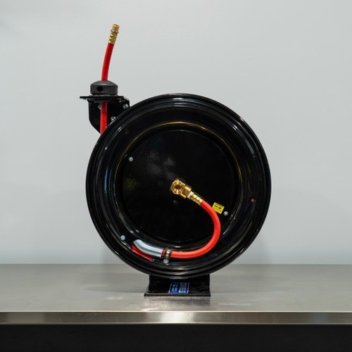 Cox Retractable Air Hose Reel Custom Black | Loaded 3/8" Air Hose 50' gallery