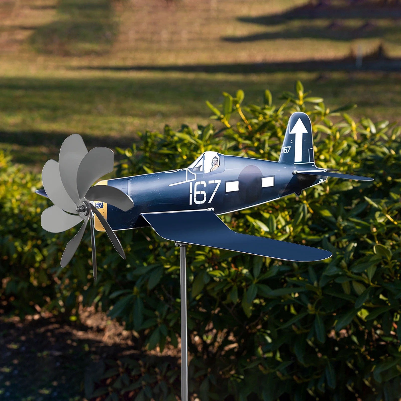 2D Plane Garden Wind Spinner Plane Metal Airplane Decoration Outdoor Roof gallery
