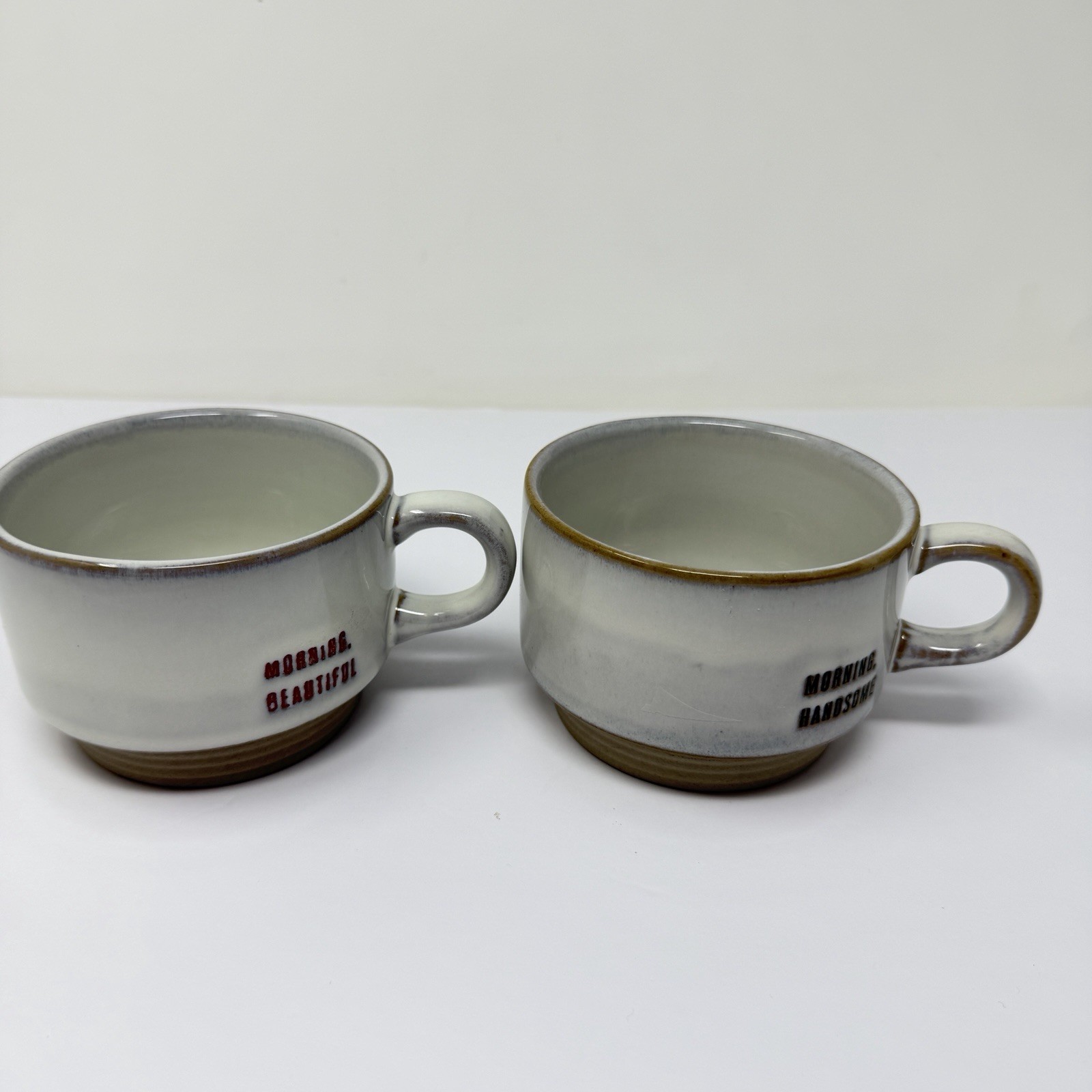 Hearth & Hand Magnolia (2) 8oz Stacking Mugs Morning Beautiful Morning Handsome gallery