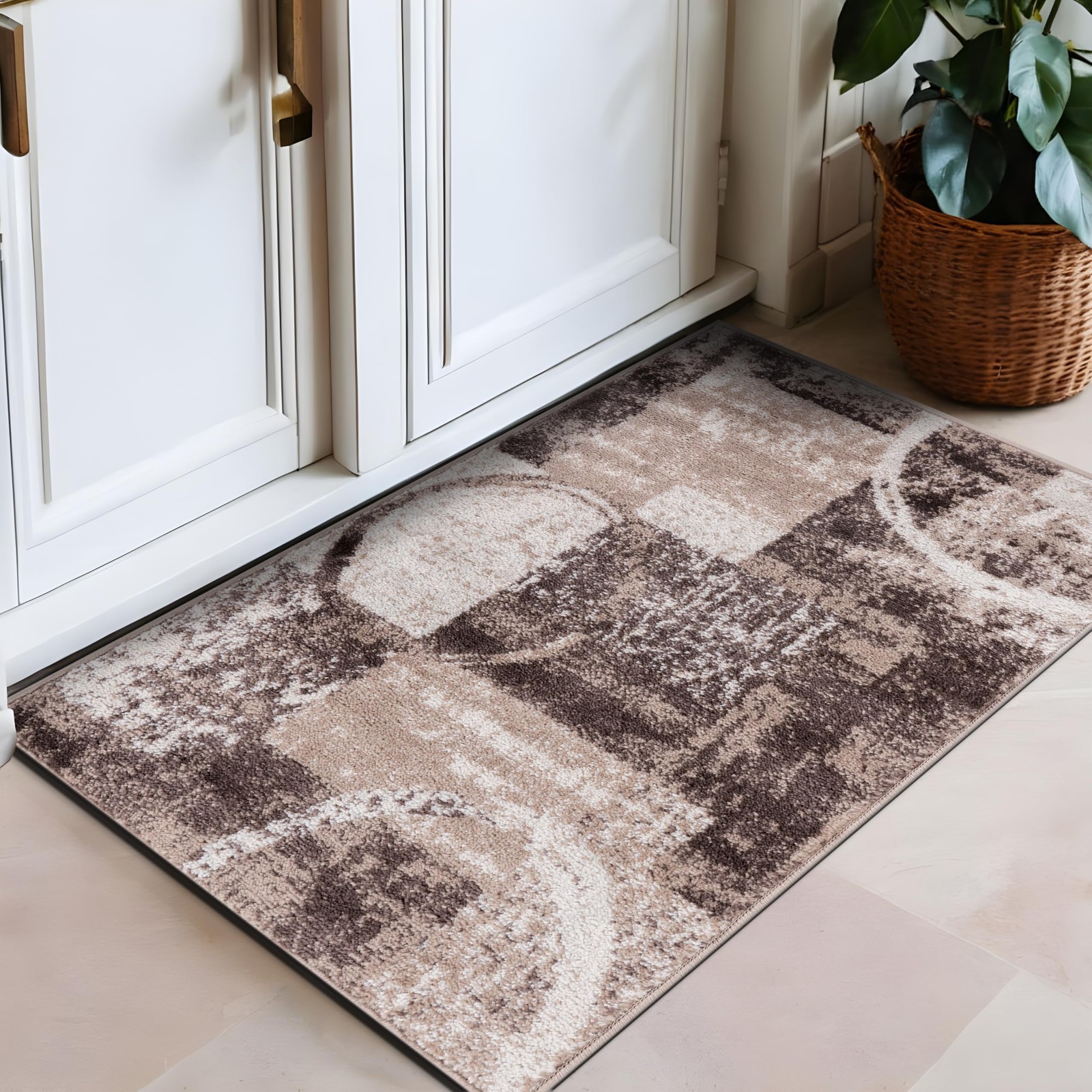 Rugshop Contemporary Abstract Circle Design Accent Rug Carpet Jute Backing For gallery