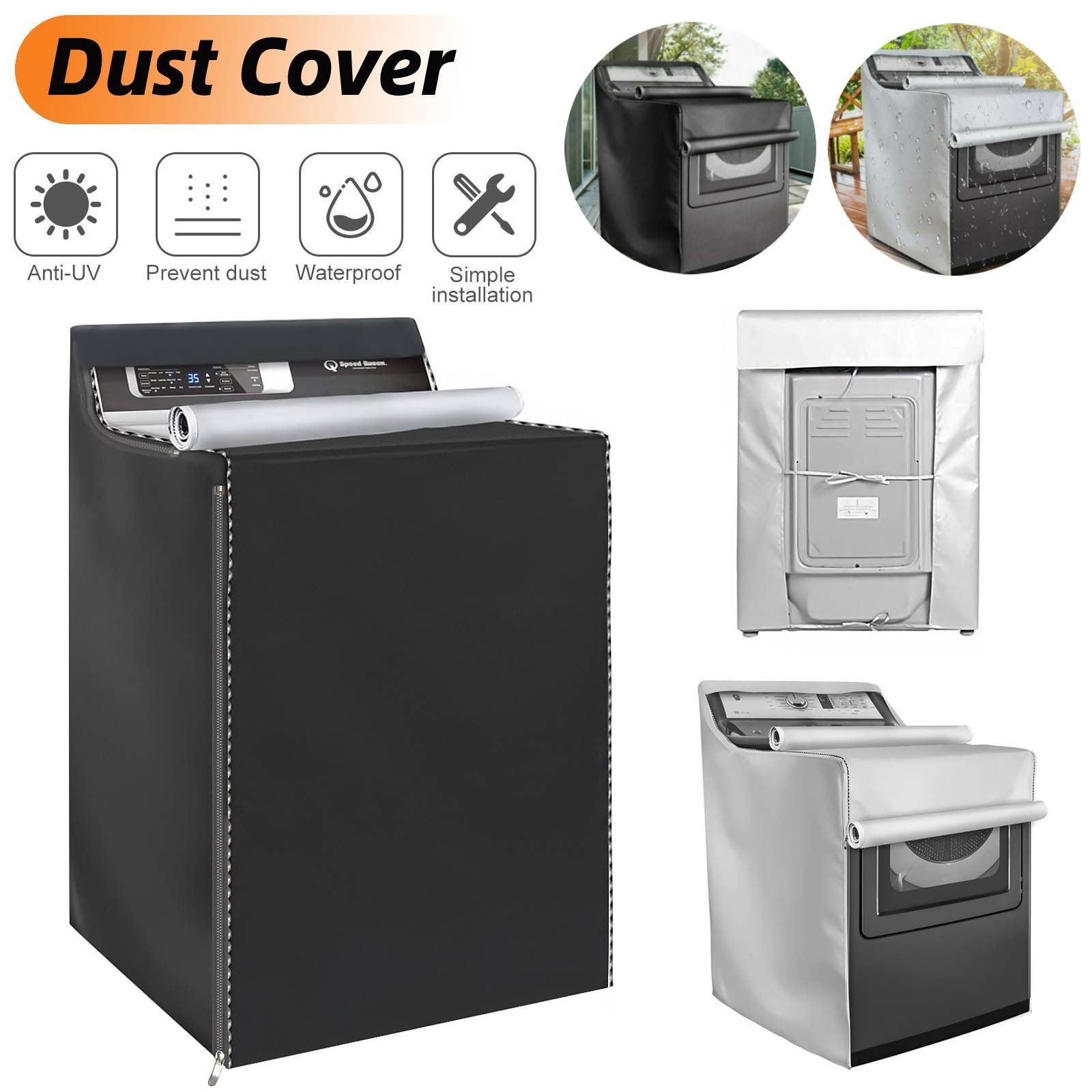 Washing Machine Top Dust Cover Laundry Washer/Dryer Protect Dustproof Waterproof gallery