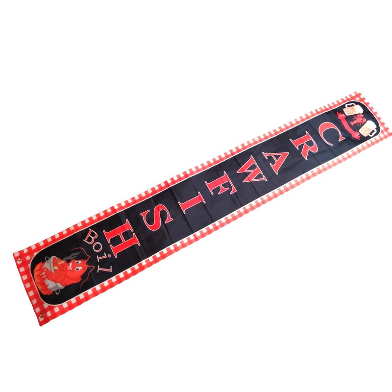 Crawfish Boil Tapestry, Red Polyester 12"x71" Indoor/Outdoor Seafood Boil Decor gallery