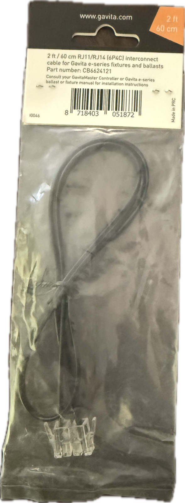 Gavita Interconnect Cable RJ14 to RJ14 - 6P4C 2 ft gallery