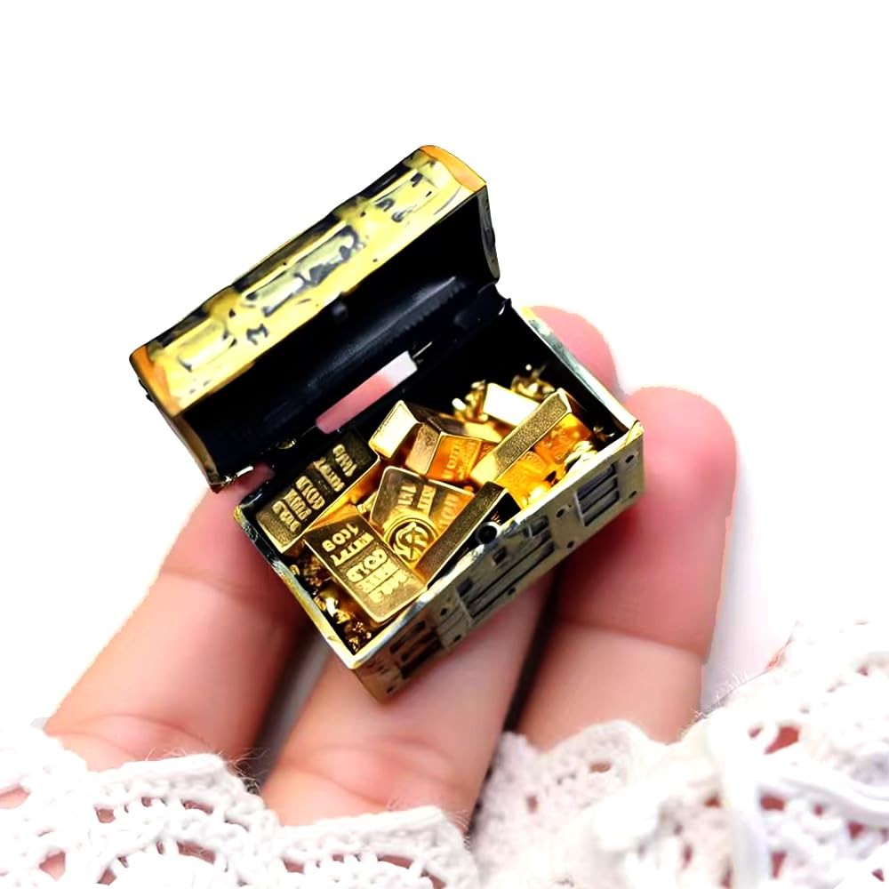 Miniature Treasure Chest Set – 1:12 Scale Dollhouse Accessories with Gold Bar... gallery