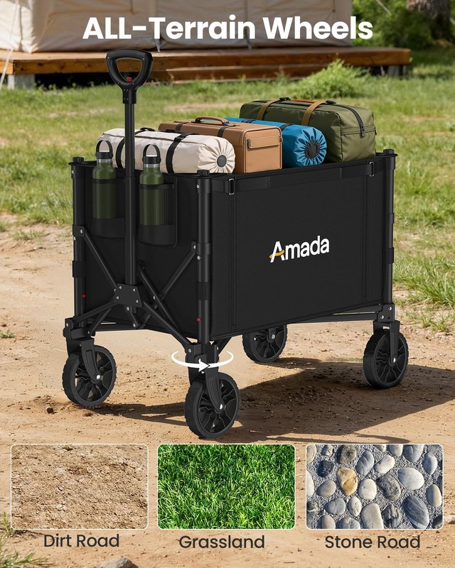 120L Wagons Carts Foldable, Collapsible Wagon Cart with 220 lbs Max Load and ... gallery