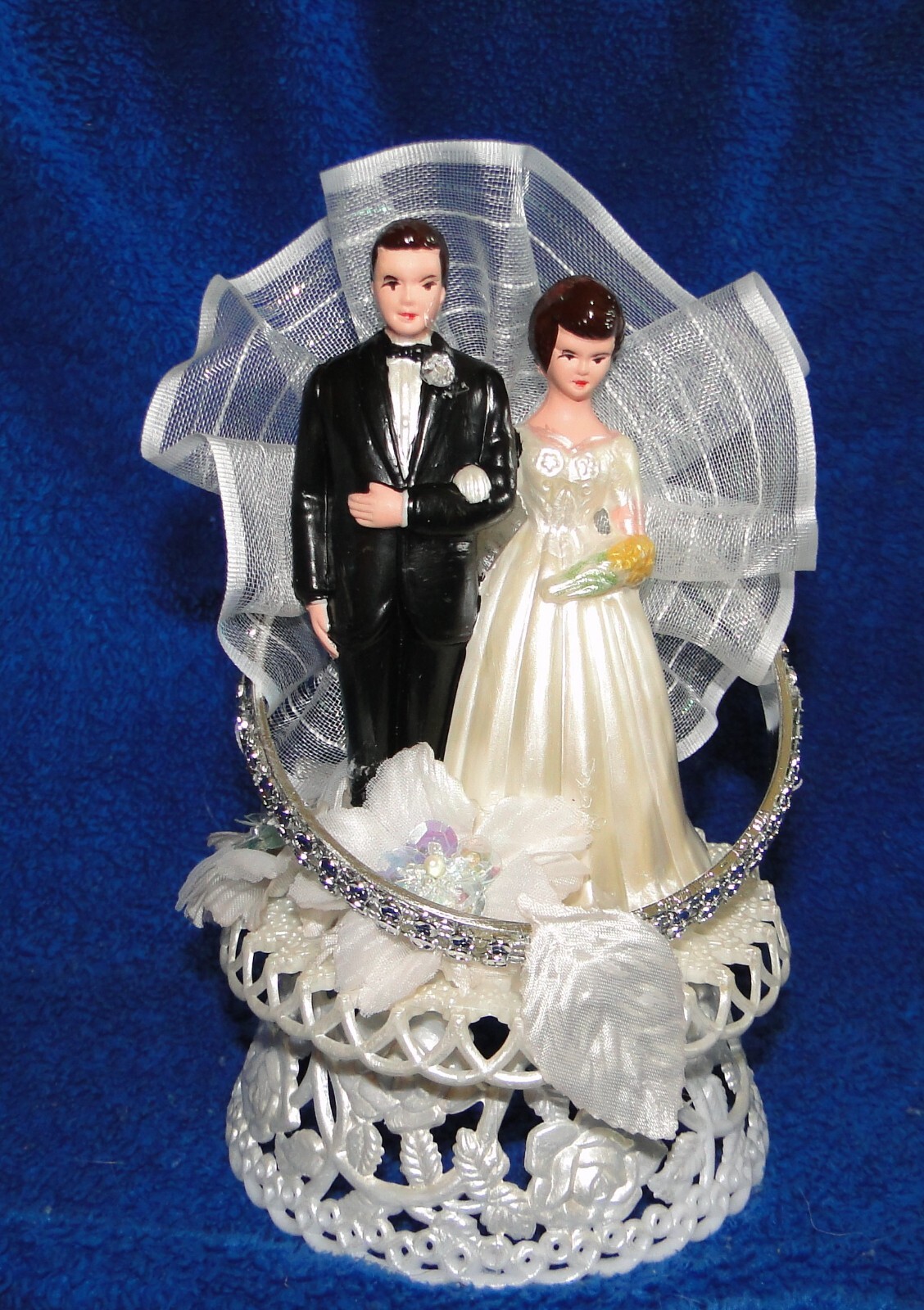 New Handmade Bride & Groom Wedding cake topper or Centerpiece in white gallery