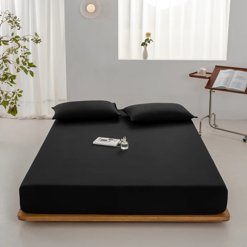 100% Cotton Fitted Sheet Soft Breathable Mattress Cover with Elastic Bands gallery
