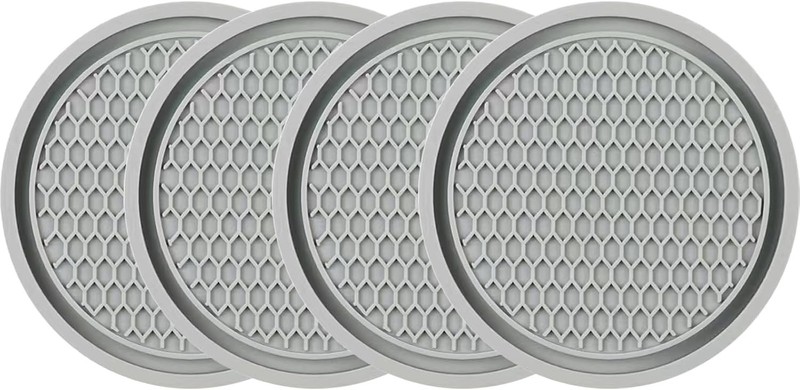 Universal Non-Slip Silicone Car Cup Coaster, 4PCS Grey Holder Inse Color: Gray gallery