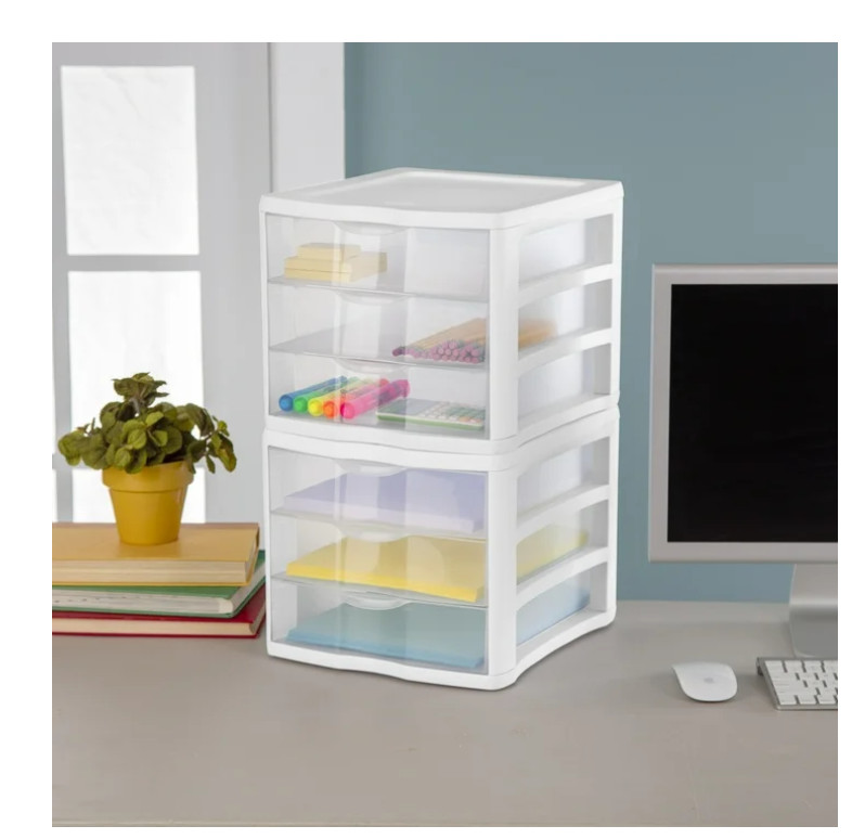 3 Drawer Unit, Clear Plastic Countertop or Desktop Storage Drawers gallery