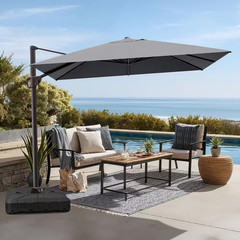 11 Ft. X 9 Ft. Rectangular Patio Cantilever Umbrella with 350 Lb. Wheeled Base T