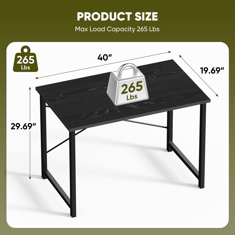 Computer Desk with Storage and Hook for Home Office-Available in 40/47/55/63inch gallery