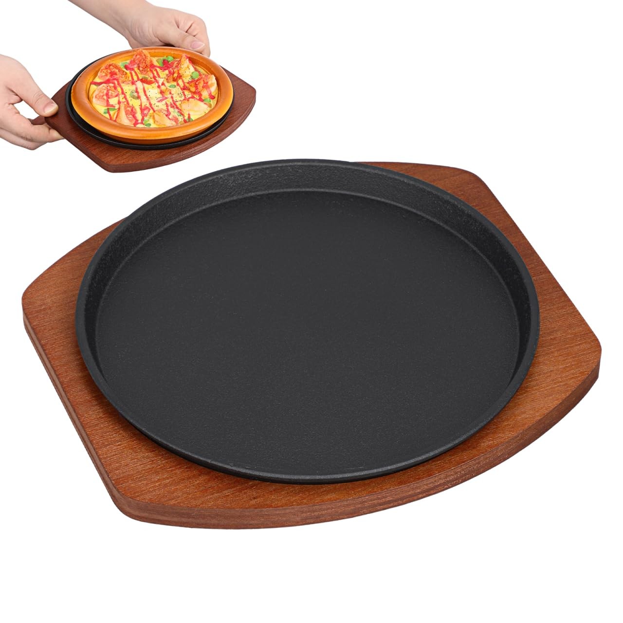 Cast Iron Round Griddle Pan 8.26 Inch Non-Stick Stovetop Grill for Induction ... gallery
