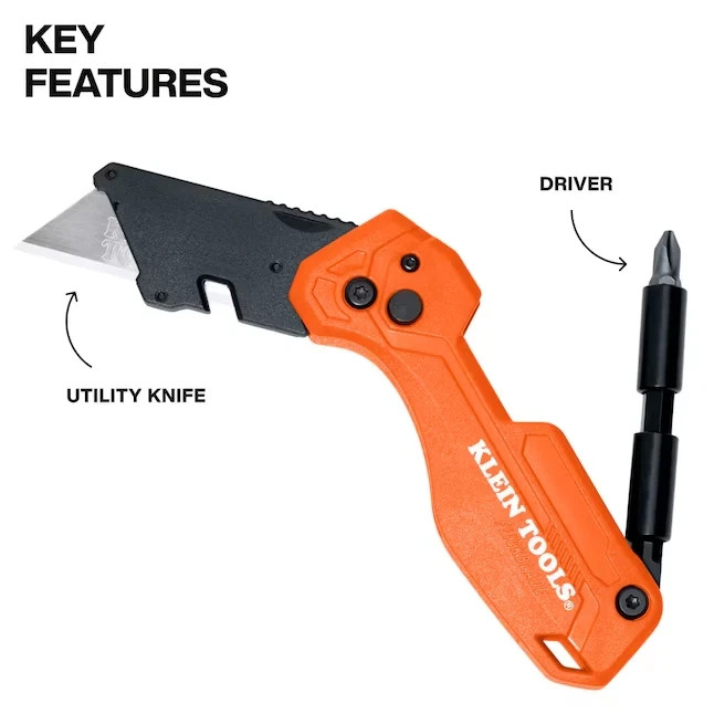 Klein Tools Folding Utility Knife with Driver Screwdriver Tool gallery