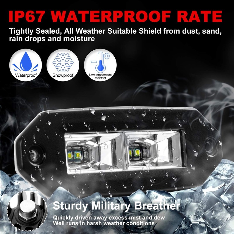 Flush Mount LED Pods, 40W 2PCS Off Road Backup LED Light Bar Driving Lights F... gallery